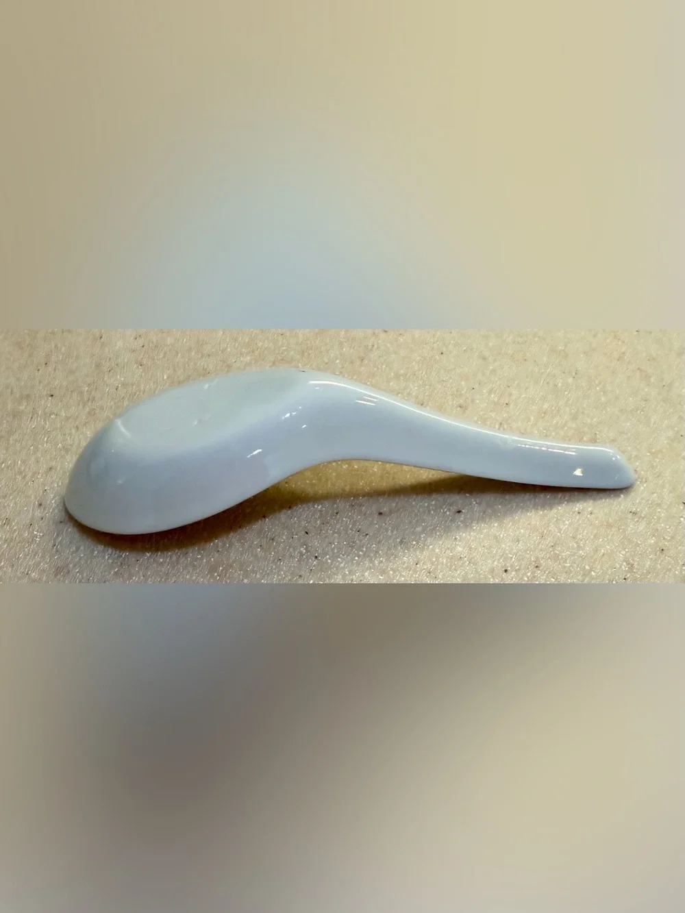 Porcelain Soup Spoon - White with Red Dragon Sun Clouds Gold Gild Asian Chinese